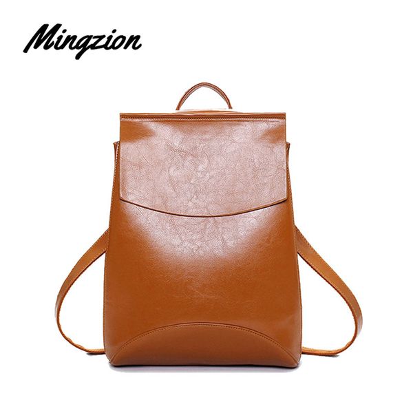 

mingzion дизайнер женщины кожаные рюкзаки стильный мешок плеча склонны плечо мешок новый сращивание цвет рюкзак