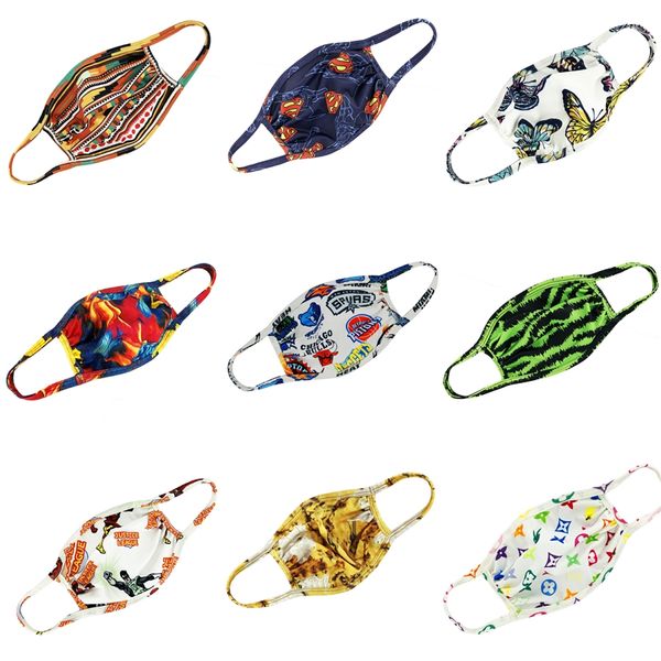 

kids face mask designer printed face masks children's cartoon printed masks can wash children's protective breathable students #26, Black