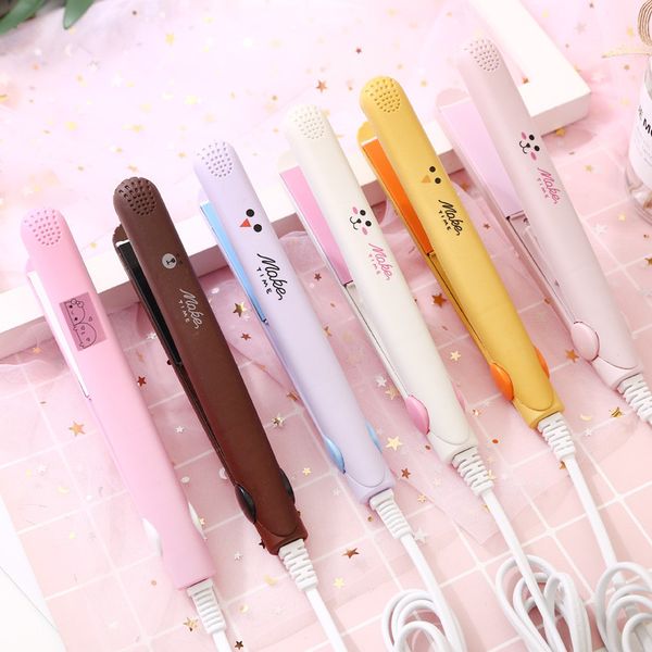 

mini flat hair iron hair straightener curler straightening steampod cute professional curling hair irons, Black
