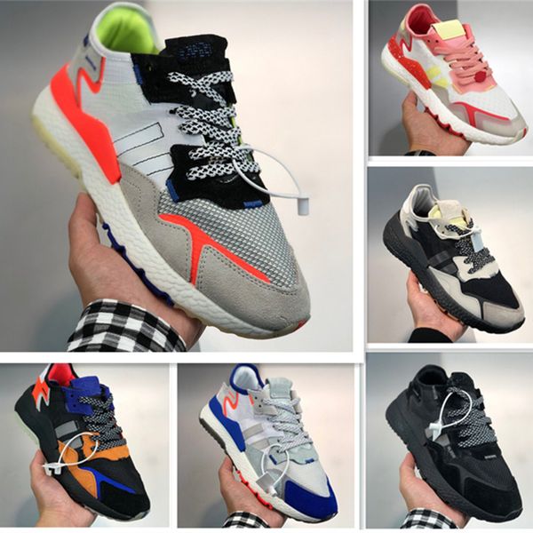

nite jogger running shoes for men women reflective triple black white grey pack trace pink mens trainer sports sneakers runner 36-45, White;red