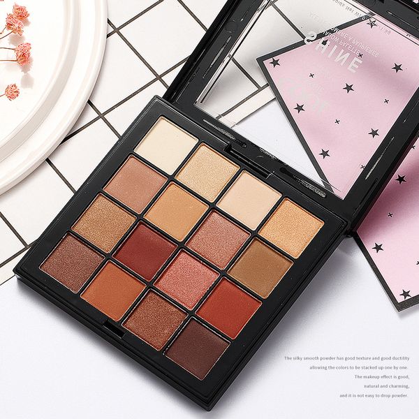 

shining matte eyeshadow palette 16 colors lasting makeup daily nude makeup earth color eye shadow palette