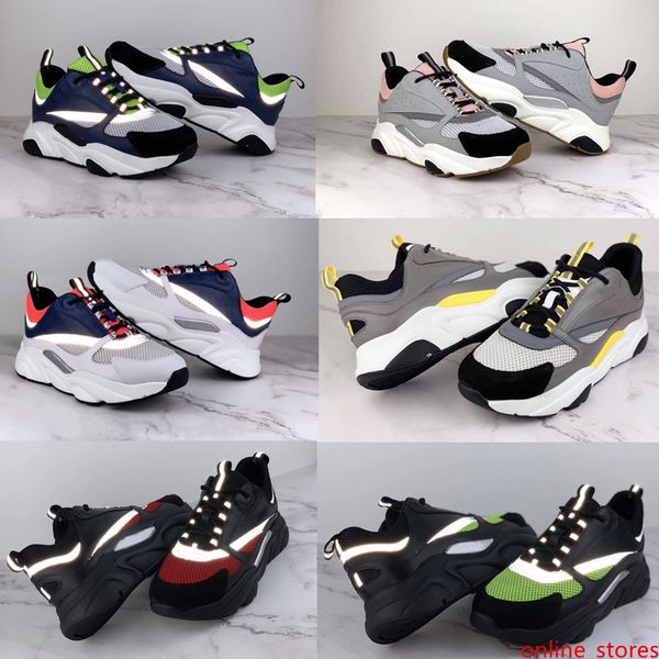 

women s technical knit calfskin trainers brand designer men s sneakers 2019 new luxury fashion b22 sneakers reflective couple casual shoes