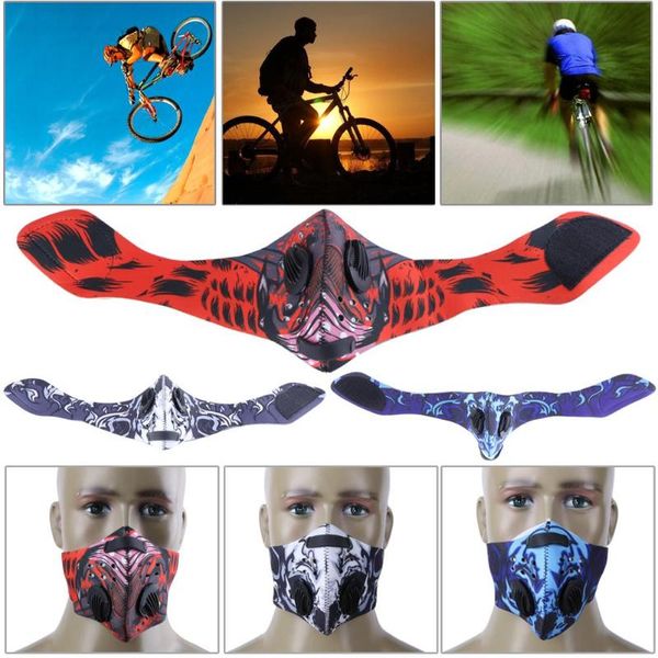 

activated carbon dustproof cycling mask anti-pollution windproof bike mtb road half face mask riding running sports masks, Black
