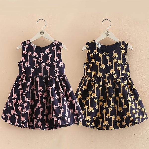 

baby sleeveless dress 2019 spring new girls children's clothing children's vest dress qz-4409, Red;yellow