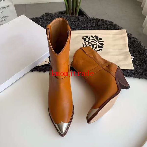 

original box paris runway women isabel lamsy leather ankle boots marant genuine leather calfskin western rock roll cool original boots, Red;white