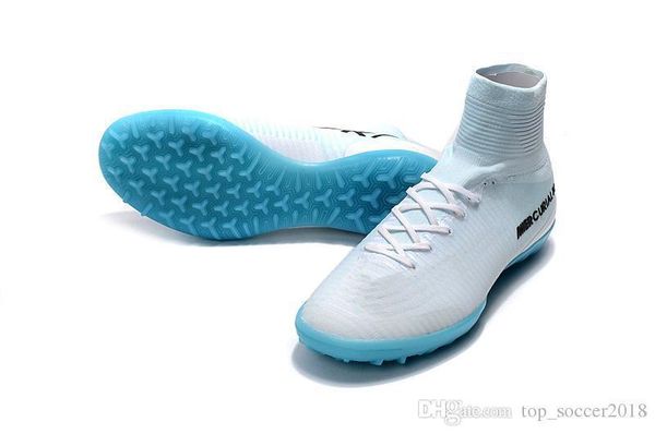 

original white blue cr7 soccer cleats mercurial superfly fg v sx neymar kids soccer shoes high ankle cristiano ronaldo womens football boots