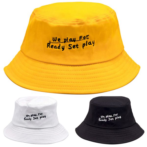 

outdoor fishing bucket hats for men letter print panama women summer beach sun fisherman hat hip hop cap cotton hat