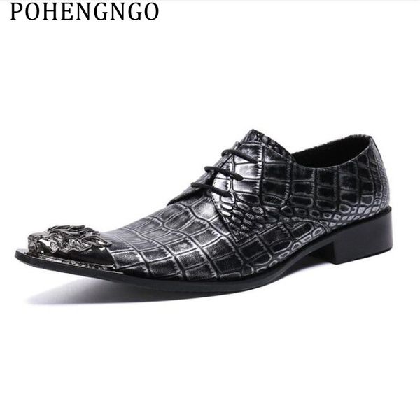 

italy serpentine genuine leather men party dress shoes bullock metal tip business office shoes oxford men banquet social shoe, Black