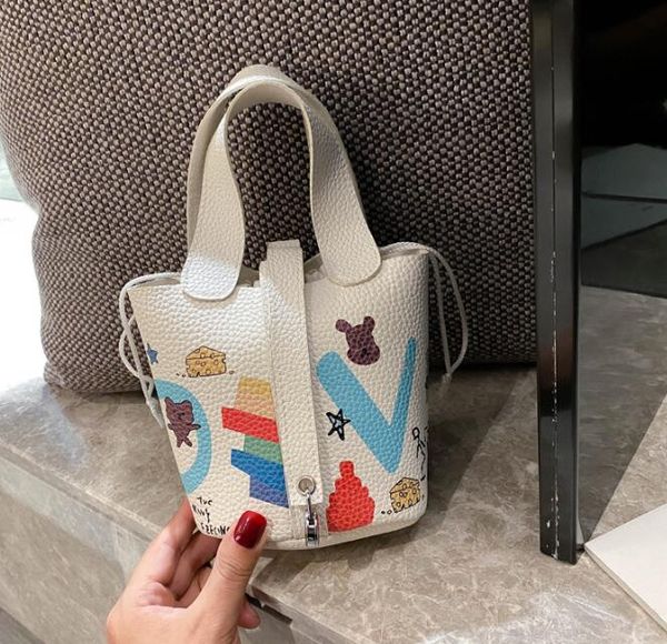 

handbags purses women cartoon doodle bucket bag girls shoulder bags new style ladis crossbody bag