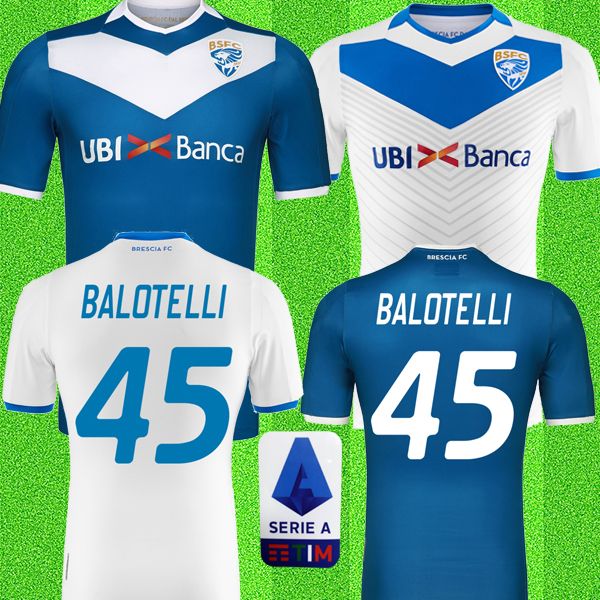 

2019 2020 brescia calcio soccer jerseys 45 balotelli 19 20 blue white tonali magnani donnarumma bisoli football shirts suit uniforms jersey, Black;yellow