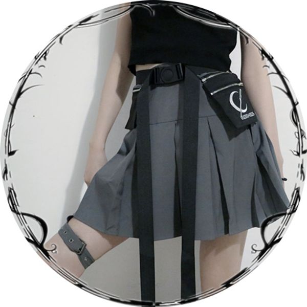 

new gothic punk harajuku women shorts casual cool chic preppy style advanced grey pleate black female fashion shorts skirts