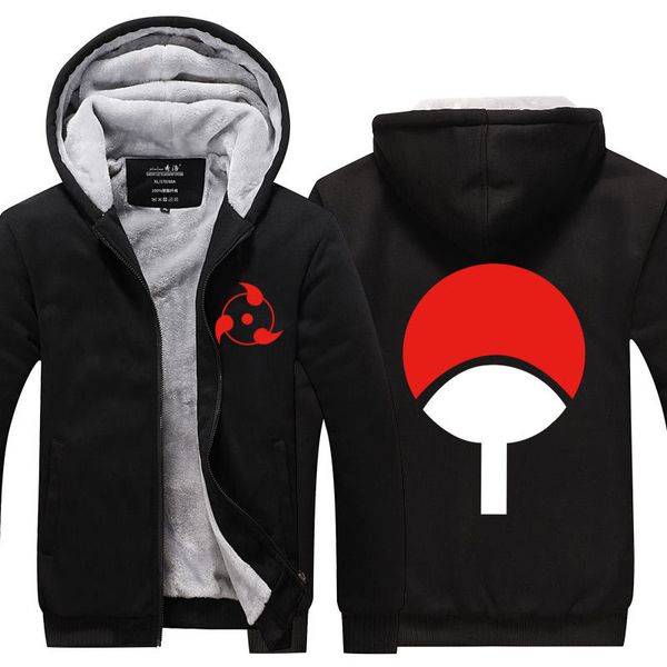 

наруто саске zipper толстые спортивная streetwear толстовка толстовка с капюшоном мужской костюмы куртки пальто косплей костюмы, Black