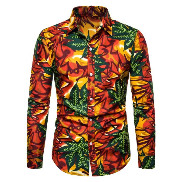 

summer long sleeve shirt men's shirt streetwear camisa personal printed turn-down collar male beach blouse camisa masculina, White;black
