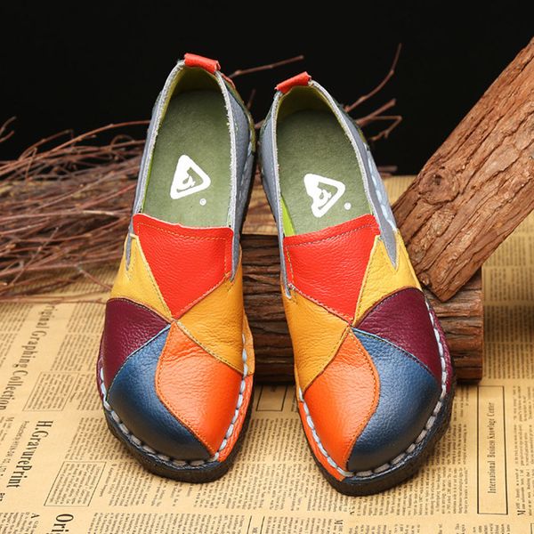 

genuine leather women flats comfort women shoes soft bottom loafers designer ladies shoes mocassins footwear plus size 42, Black