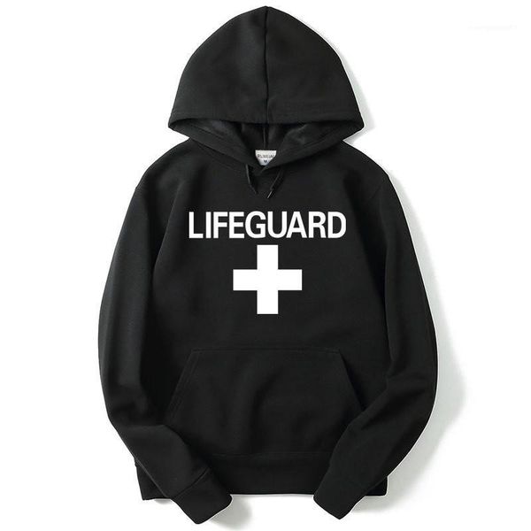 

mens hoodies designer solid color long sleeve crew neck hooded sweatshirts fashion couples clothing lifeguard printed, Black