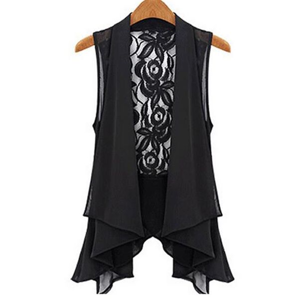 

zyfpgs new long vest women lace summer sleeveless casual gilet boho crochet femme black hollow breathable zmf789652, Black;white