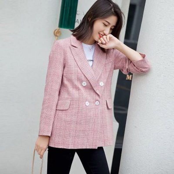 

woman blazer 2019 spring blazer feminino suit jacket female loose casual feminino abrigo mujer women blazers and jackets, White;black