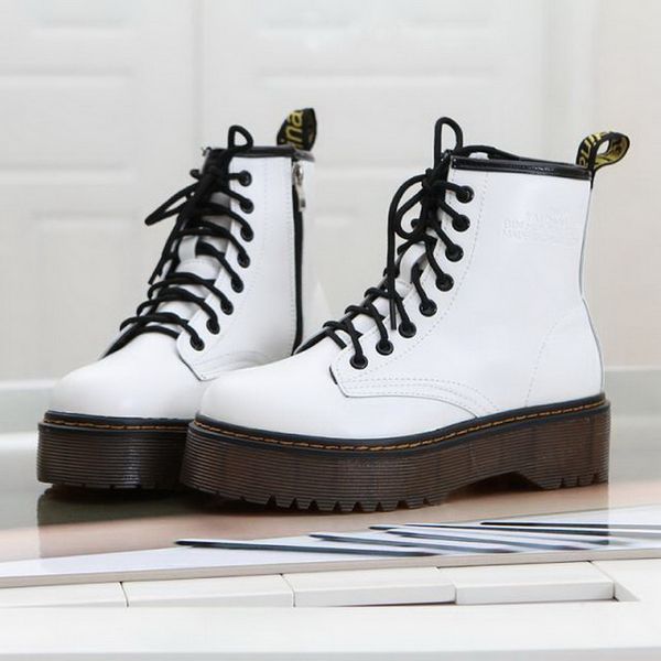 

pu leather ankle boots women fashion platform women winter shoes autumn motorcycle boots ladies 2019 botas feminina, Black
