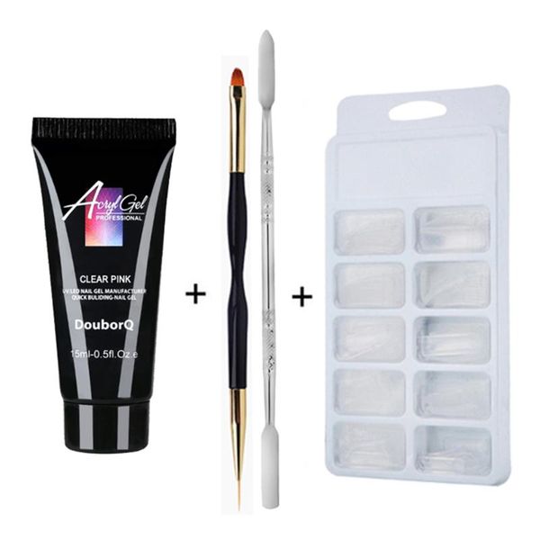 

nail extension tool false nail tips gel set uv led gel set extension acrylic double end pusher pen