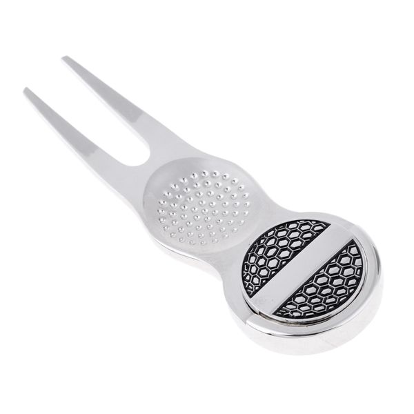 

durable golf divot tool zinc alloy green fork with ball marker gift for club
