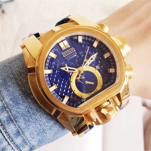 

2020 высокое качество швейцарский бренд оригинальные часы инвикта два часы работы многофункциональный мужская силиконовая кварцевые часы+ори, Slivery;brown