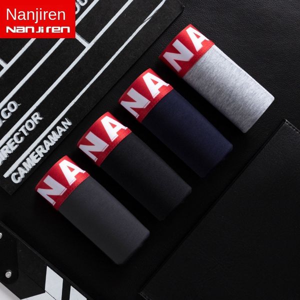 

antarctic antibacterial men's underwear men's youth summer combed underwear cotton boxer pants head boxer pants, Black;white