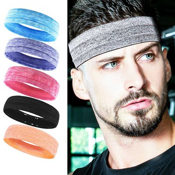 

men and women sport sweat headband football tennis headscarf anti-slip elastic hairband running yoga gym fitness head bandana, Yellow;black