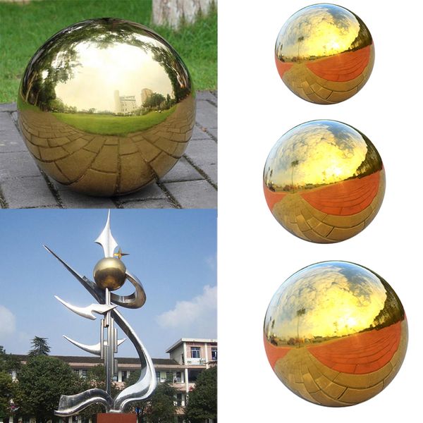 

3шт нержавеющей полый пристальный взгляд мяч бесшовные зеркальные сферы сад декор золото