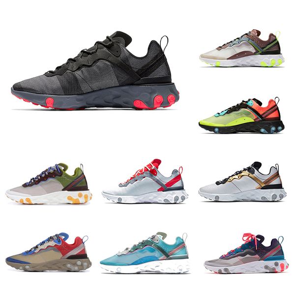 

chill blue react element 87 volt 55 mens running shoes for women men game royal taped seams sail outdoor sports sneakers new arrival