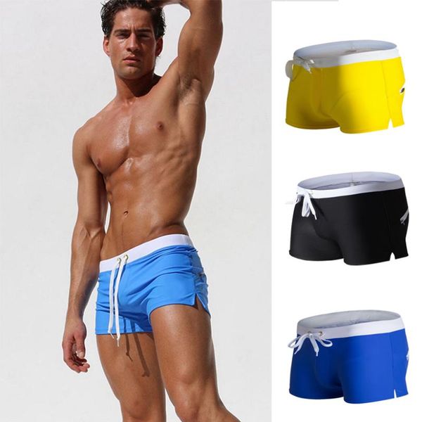 

men's swimwear swimming shorts 2021 with pouch swim trunks quick dry men solid beach board short sport homme breathable sea surf