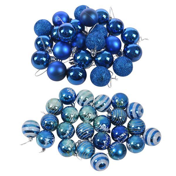 

48 pcs christmas popular xmas tree decoration ball stylish blue 4cm & 6cm