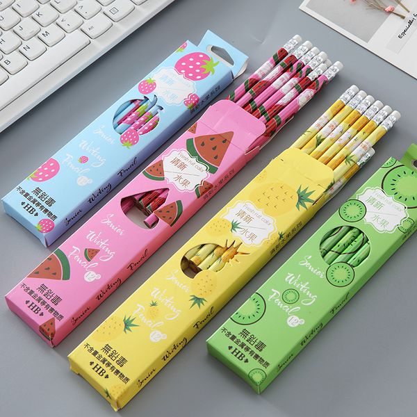 

boxed fruit pencil cute learning stationery pencil children gift giveaway paint brush cartoon student practice pen
