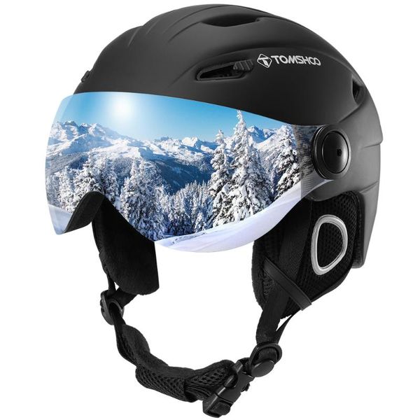 

skiing snowboard helmet certified safety helmet pski snow with integrated goggle snowboard and detachable mask