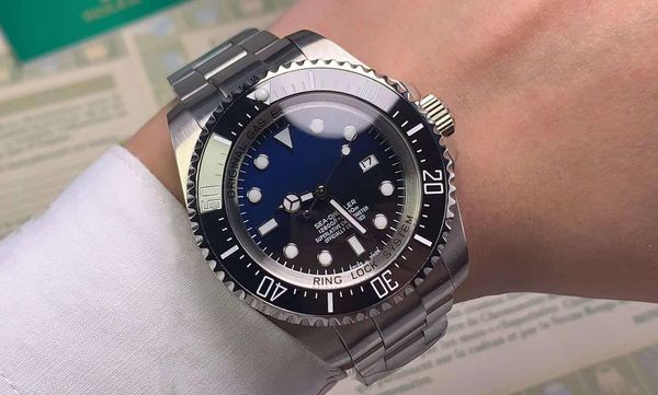 

new luxury men's watch automatic mechanical sapphire all stainless steel original folding buckle men's watch, Slivery;brown