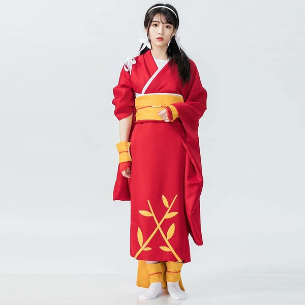 ásia estilo japonês retro Kimono roupa étnica vestido longo Mulher novidade partido Vestido Cosplay vestido Bow