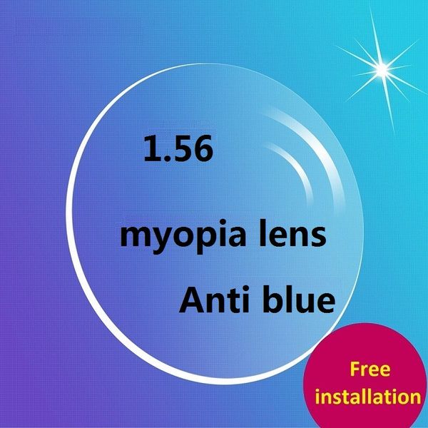 

1.56 anti blue ray aspheric cr-39 myopia prescription glasses lenses anti blue light glasses computer goggles optical lenses, Silver