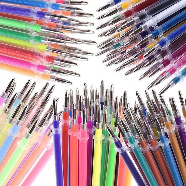 

24/48 pcs even& party fluorescent gel pen refills multi-color watercolor brush pen refills for colorful painting diy card decor