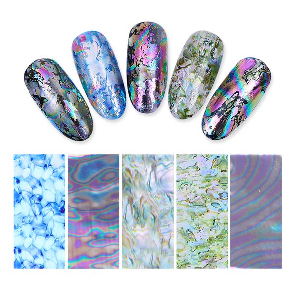 

nail foils holographic laser colorful blue rose panda butterfly mixed patterns transfer sticker nail art diy design decoration, Black