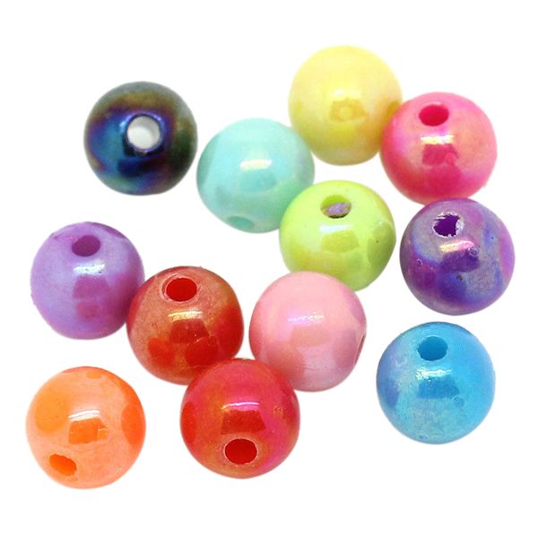 

500pcs mixed ab color round acrylic spacer beads 6mm