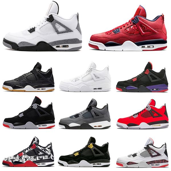 

white cement 4s bred 2020 fiba basketball shoes 30th anniversary laser silt red splatter lightninx pure money oreo men 4 sneakers size 47, White;red