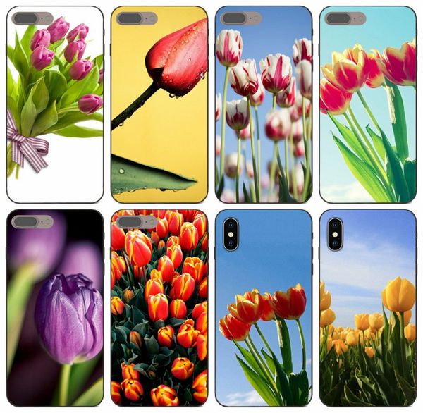 

[tongtrade] sweet tulip flower case for iphone 11 pro x xs max 8 7 6s 6p 5s 5p samsung j3 j5 s8 s9 s10 honor 8x 9x htc u12 plus cover case