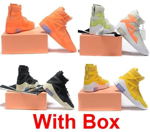 

2019 new with box fear of god 1 mid moccasin orange pulse amarillo with box fog 1 wholesale casual shoes trainers men sneaker