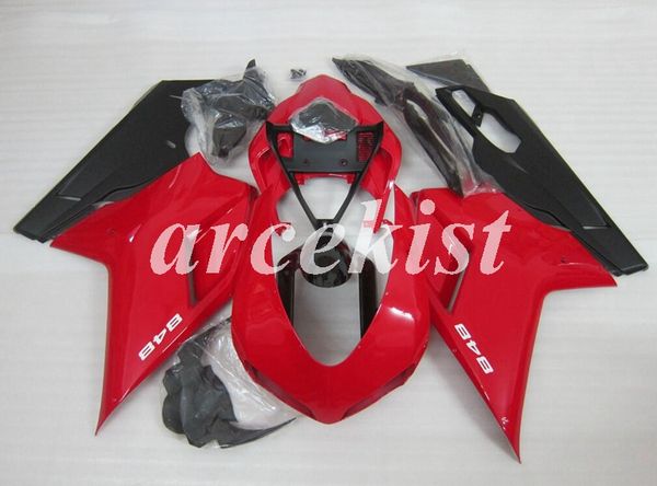 

new abs injection full fairings kit fit for ducati 848 evo 1098 1198 2007 2008 2009 2010 2011 2012 body set red black