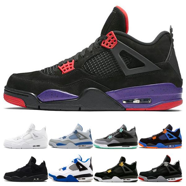 

Luxury 4 4s Mens Raptors Basketball Shoes Pure Money White Cement Black Cat bred 4 Alternate 89 Thunder Fire Red Sneakers Sports Shoes