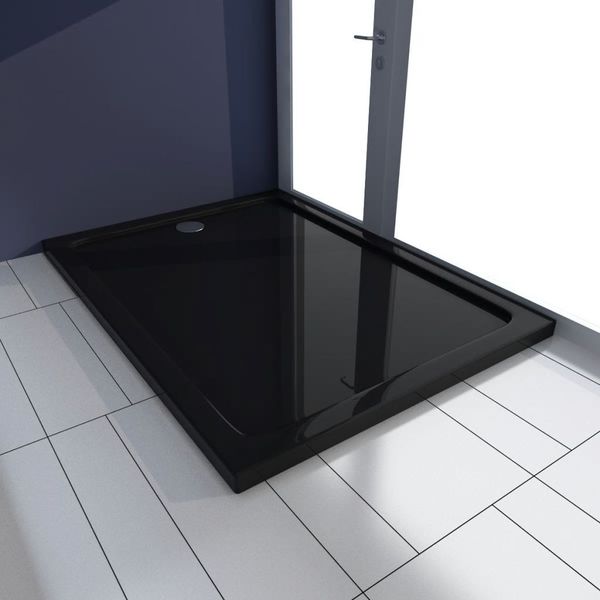 

rectangular shower tray in black abs 80 x 110 cm bathroom storage organization