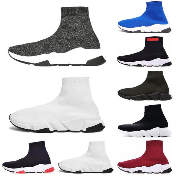 

classic speed trainer men women sock shoes black white blue red glitter flat casual shoes luxury mens trainers runner sneakers size 36-45