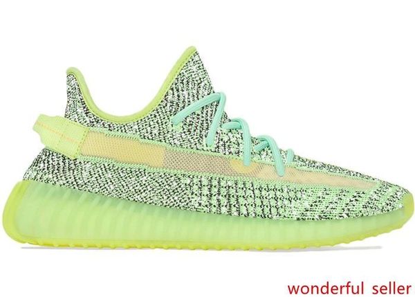 

2020 static black reflective kanye west running shoes zebra glow cloud white yeezreel men women sport sneaker hyperspace size 5-13 with