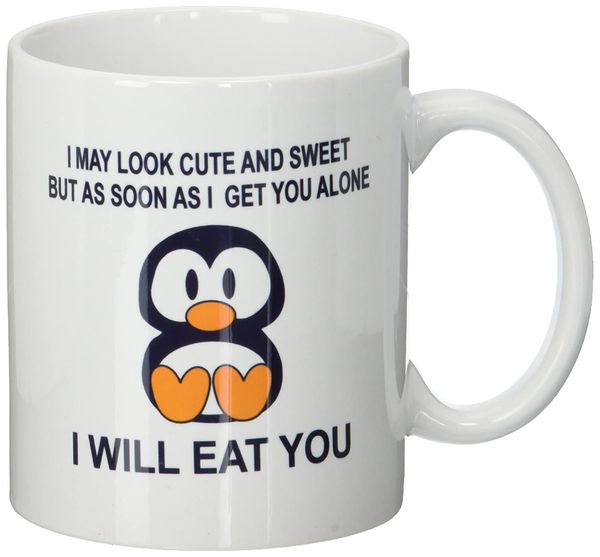 

i may look cute and sweet penguin will eat you funny coffee mug gifts for women birthday gifts for men 11oz dropshipping