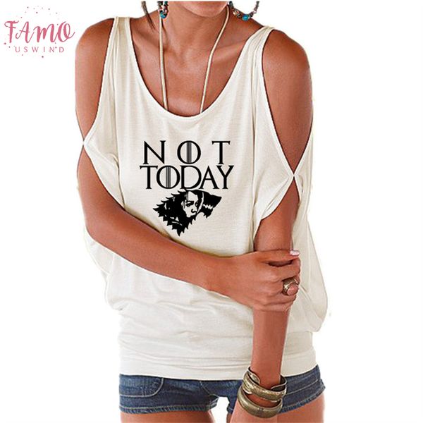 

не сегодня game of thrones wolf рубаха женского harajuku с плечом подарков лето рукавов рубашки t женщины hollow femme, White