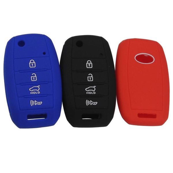 

jingyuqin 4 button silicone car remote key fob case cover for kia optima sorento soul carens sportage flip remote key cover fob